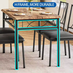 Table de cuisine rectangulaire, avec 4 chaises rembourrées