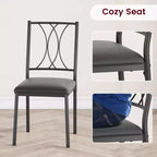 Table de cuisine rectangulaire, avec 4 chaises rembourrées