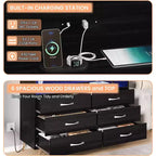 Coiffeuse Intelligente Acekool - Rangement 6 Tiroirs LED avec Station de Recharge