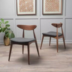 Chaises de salle à manger Christopher Knight Home Barron, de style mi-siècle moderne, en bois d'hévéa, avec revêtement en tissu (Lot de 2)