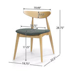 Chaises de salle à manger Christopher Knight Home Barron, de style mi-siècle moderne, en bois d'hévéa, avec revêtement en tissu (Lot de 2)