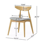 Chaises de salle à manger Christopher Knight Home Barron, de style mi-siècle moderne, en bois d'hévéa, avec revêtement en tissu (Lot de 2)
