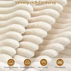 Canapé nuage en U surdimensionné, sectionnel modulaire en velours côtelé de 137 po avec méridienne, aucun assemblage requis, assise profonde, canapé en mousse à compression