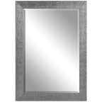 Uttermost Rectangular Vanity Decorative Wall Mirror Modern Beveled Silver Gray Frame 30 Wide for Bathroom Bedroom Living Room