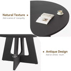 Table à manger ronde en MDF de 47 pouces pour 4 à 6 personnes, plateau et pieds en bois de style rustique, grande table de maison pour cuisine salon (sans chaises)