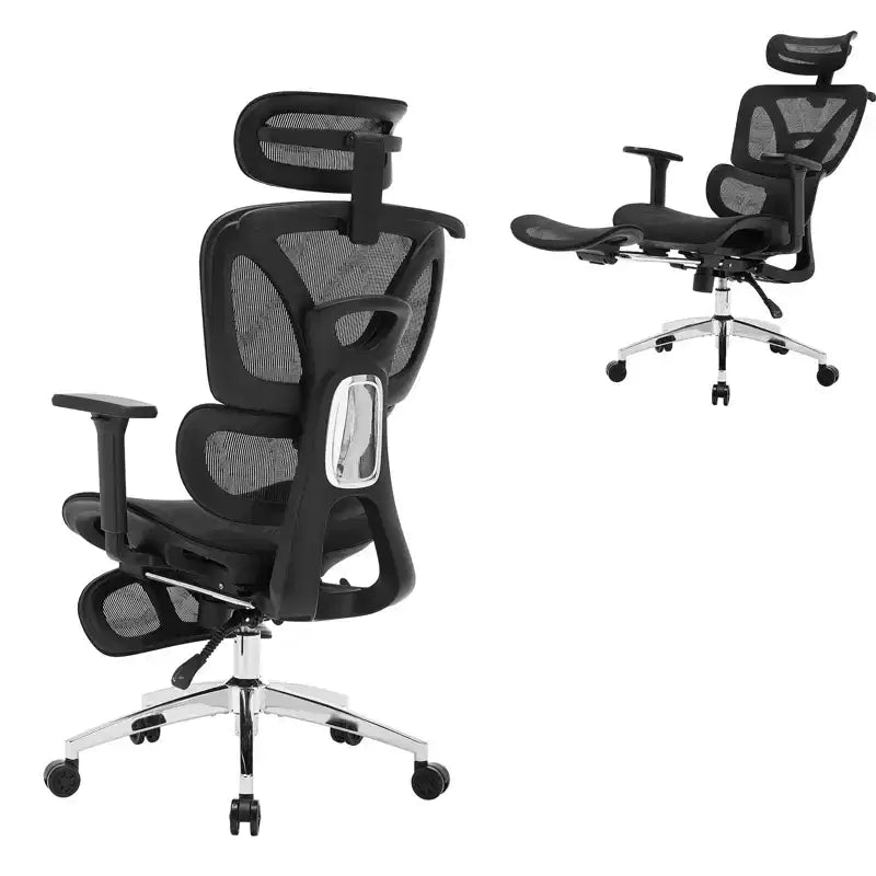 Chaise de bureau ergonomique, chaise de bureau ergonomique à dossier haut avec support lombaire réglable, chaise de bureau à domicile en maille, chaise de jeu avec repose-pieds