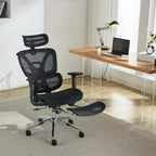Chaise de bureau ergonomique, chaise de bureau ergonomique à dossier haut avec support lombaire réglable, chaise de bureau à domicile en maille, chaise de jeu avec repose-pieds