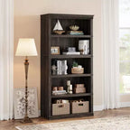 GustoWave Bibliothèque 5 niveaux en bois, Étagère de rangement style ferme, Bibliothèque haute de 180,34 cm (71 po), Bibliothèque en bois 171,2 cm (67,4 H) x 80 cm (31,5 l) x 32,5 cm (12,8 P)