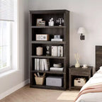 GustoWave Bibliothèque 5 niveaux en bois, Étagère de rangement style ferme, Bibliothèque haute de 180,34 cm (71 po), Bibliothèque en bois 171,2 cm (67,4 H) x 80 cm (31,5 l) x 32,5 cm (12,8 P)