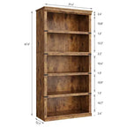 GustoWave Bibliothèque 5 niveaux en bois, Étagère de rangement style ferme, Bibliothèque haute de 180,34 cm (71 po), Bibliothèque en bois 171,2 cm (67,4 H) x 80 cm (31,5 l) x 32,5 cm (12,8 P)