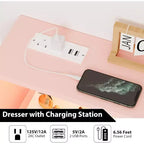 Commode à 6 tiroirs CuisinSmart, commode en bois avec station de charge, commode de rangement moderne Meuble TV avec tiroirs pour le salon