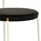 Chaises de salle à manger LeisureMod Euston en velours et rotin à dossier ouvert, ensemble de 2, base en acier inoxydable, sièges modernes et confortables pour cuisine, salle à manger, café