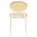 Chaises de salle à manger LeisureMod Euston en velours et rotin à dossier ouvert, ensemble de 2, base en acier inoxydable, sièges modernes et confortables pour cuisine, salle à manger, café