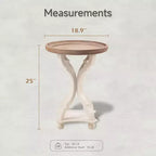 Table d'appoint ronde rustique COZAYH avec plateau en bois, table de chevet pour petits espaces, salon ou chambre à coucher, 47 x 47 x 63,5 cm, blanche