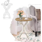 Table d'appoint ronde rustique COZAYH avec plateau en bois, table de chevet pour petits espaces, salon ou chambre à coucher, 47 x 47 x 63,5 cm, blanche