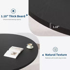 Table à manger ronde CuisinSmart de 119,38 cm pour 4 à 6 personnes, tables de salle à manger modernes du milieu du siècle noires pour salle à manger, salon, déjeuner