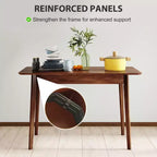 Table à manger moderne HOMCOM de style scandinave pour 4 personnes, table de cuisine rectangulaire de 120 cm avec plateau en placage de bois et cadre en bois d'hévéa pour salle à manger
