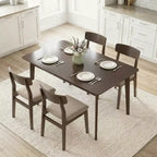 Table à manger moderne HOMCOM de style scandinave pour 4 personnes, table de cuisine rectangulaire de 120 cm avec plateau en placage de bois et cadre en bois d'hévéa pour salle à manger