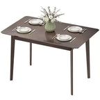 Table à manger moderne HOMCOM de style scandinave pour 4 personnes, table de cuisine rectangulaire de 120 cm avec plateau en placage de bois et cadre en bois d'hévéa pour salle à manger