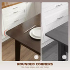 Table à manger moderne HOMCOM de style scandinave pour 4 personnes, table de cuisine rectangulaire de 120 cm avec plateau en placage de bois et cadre en bois d'hévéa pour salle à manger