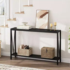 43 Console Table, 2-Tier Industrial Narrow Entryway Table , Sofa Table, Console Tables for Entryway