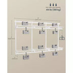 Système de rangement de placard réglable – Unité de rayonnage métallique de 122 à 244 cm avec 6 tringles et 6 étagères, capacité de 187 kg, blanc nuage
