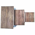 Tables gigognes vidaXL Bois d'acajou massif marron, blanc petites, moyennes, grandes