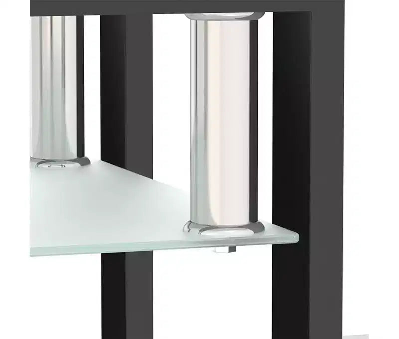 Table Basse Moderne, Table d'Appoint Centrale en Verre Trempé, Table Basse à 2 Niveaux avec Étagère de Rangement, Table Carrée pour Salon, Bureau à Domicile, Petit Espace