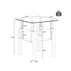 Table Basse Moderne, Table d'Appoint Centrale en Verre Trempé, Table Basse à 2 Niveaux avec Étagère de Rangement, Table Carrée pour Salon, Bureau à Domicile, Petit Espace