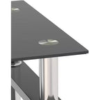 Table Basse Moderne, Table d'Appoint Centrale en Verre Trempé, Table Basse à 2 Niveaux avec Étagère de Rangement, Table Carrée pour Salon, Bureau à Domicile, Petit Espace