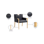 Meridian Furniture, Chaise de salle à manger Aimee en cuir végétalien avec accoudoirs