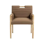 Meridian Furniture, Chaise de salle à manger Aimee en cuir végétalien avec accoudoirs