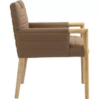 Meridian Furniture, Chaise de salle à manger Aimee en cuir végétalien avec accoudoirs