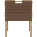 Meridian Furniture, Chaise de salle à manger Aimee en cuir végétalien avec accoudoirs