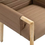 Meridian Furniture, Chaise de salle à manger Aimee en cuir végétalien avec accoudoirs