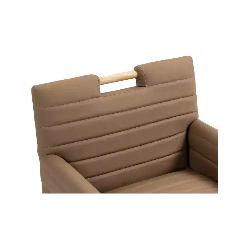 Meridian Furniture, Chaise de salle à manger Aimee en cuir végétalien avec accoudoirs