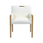 Meridian Furniture, Chaise de salle à manger Aimee en cuir végétalien avec accoudoirs