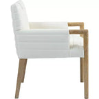 Meridian Furniture, Chaise de salle à manger Aimee en cuir végétalien avec accoudoirs