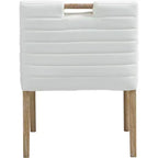 Meridian Furniture, Chaise de salle à manger Aimee en cuir végétalien avec accoudoirs