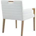 Meridian Furniture, Chaise de salle à manger Aimee en cuir végétalien avec accoudoirs