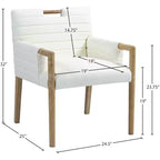 Meridian Furniture, Chaise de salle à manger Aimee en cuir végétalien avec accoudoirs
