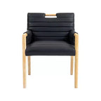 Meridian Furniture, Chaise de salle à manger Aimee en cuir végétalien avec accoudoirs