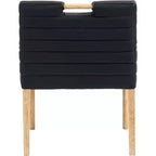 Meridian Furniture, Chaise de salle à manger Aimee en cuir végétalien avec accoudoirs
