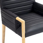 Meridian Furniture, Chaise de salle à manger Aimee en cuir végétalien avec accoudoirs