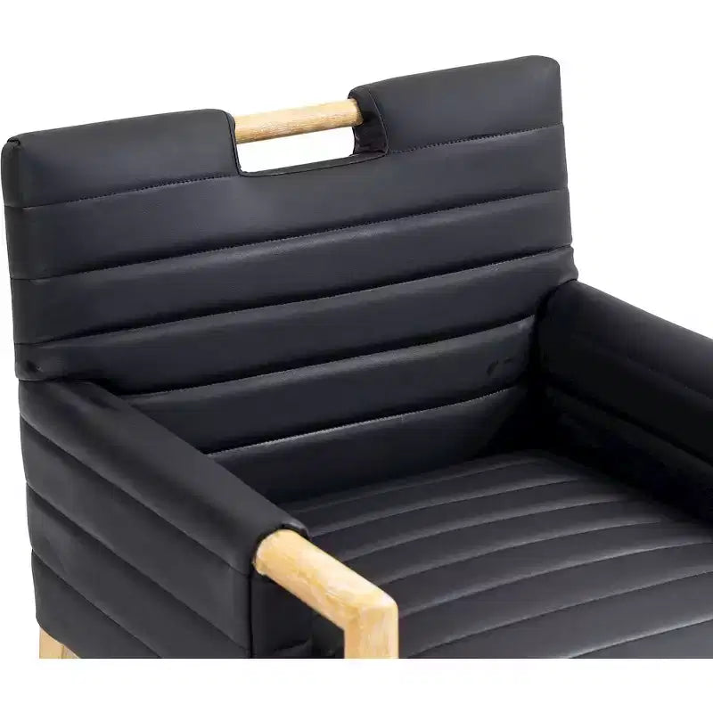 Meridian Furniture, Chaise de salle à manger Aimee en cuir végétalien avec accoudoirs