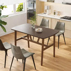 PexFix 47 Table à manger pour 4-6 personnes Table de cuisine en bois Table de dîner moderne avec cadre en métal robuste pour salle à manger Cuisine Noyer foncé