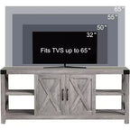 Meuble TV 60 pouces en forme de X pour téléviseurs 65 pouces - Meuble TV P2 écologique avec étagères réglables, centre de divertissement moderne pour salon et chambre