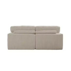 Canapé sectionnel de compression en forme de L Whisen 2 places avec tissu doux en velours côtelé, aucun assemblage requis