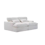 Canapé sectionnel de compression en forme de L Whisen 2 places avec tissu doux en velours côtelé, aucun assemblage requis