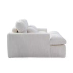 Canapé sectionnel de compression en forme de L Whisen 2 places avec tissu doux en velours côtelé, aucun assemblage requis